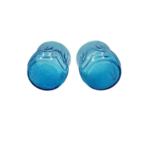 Vintage Anchor Hocking Colonial Tulip Blue Glass Tumblers Set Of 2 - Picture 4 of 4